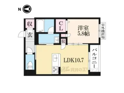 SHAMAISONFORESTA1(1LDK/4階)の間取り写真