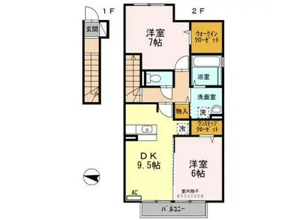 ドエル・TOMOII(2DK/2階)の間取り写真