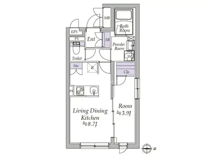 アトリオフラッツ日暮里(2LDK/5階)の間取り写真