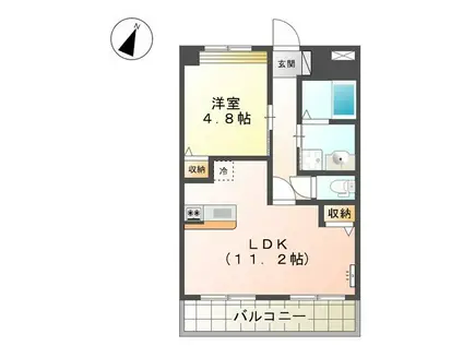 コンフォートハイツ小船越(1LDK/2階)の間取り写真