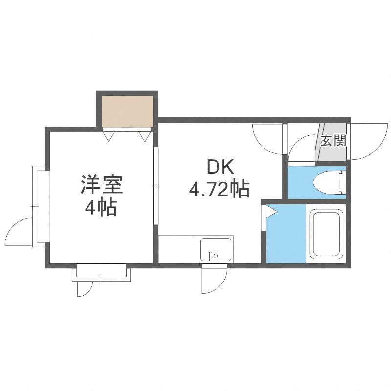 メゾンドソレイユ(1DK/3階)の間取り写真