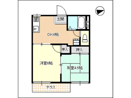 フォーブルオクダイラ(2DK/1階)の間取り写真