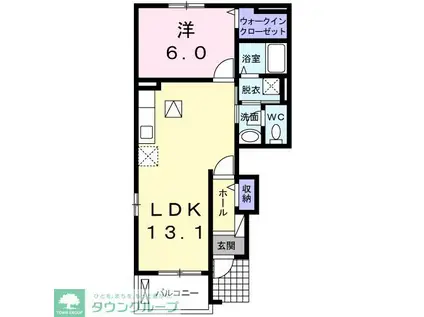 ニューセレーノ(1LDK/1階)の間取り写真