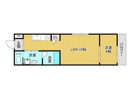 LOVE IT(1LDK/1階)の間取り写真