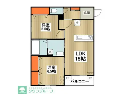 アステリア(2LDK/3階)の間取り写真