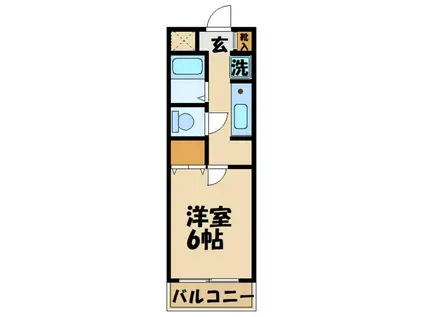 エステート国領(1K/1階)の間取り写真
