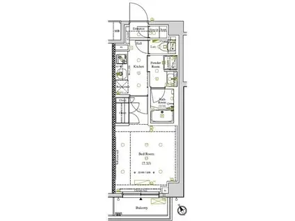 ARKMARK東大井(1K/3階)の間取り写真