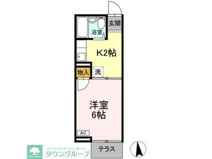 ブルミエ・ド・クレールII(1K/1階)の間取り写真