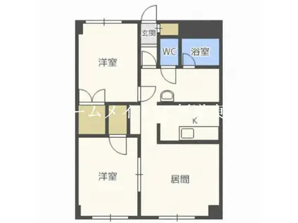 パレスKK(2LDK/2階)の間取り写真