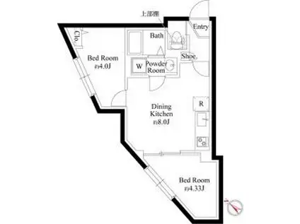 エルファーロ明大前III(2DK/3階)の間取り写真
