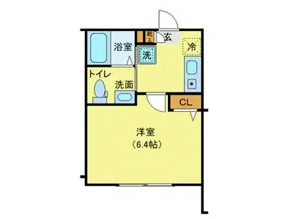 LAROCHELLE杉田(1K/1階)の間取り写真