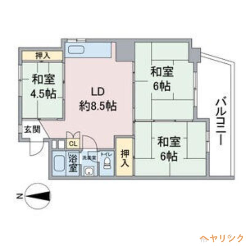 肥後ビル(3DK/4階)の間取り写真