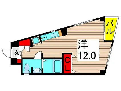 HILLS・UMEDA(ワンルーム/3階)の間取り写真