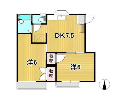 ファミールメゾン(2DK/2階)の間取り写真