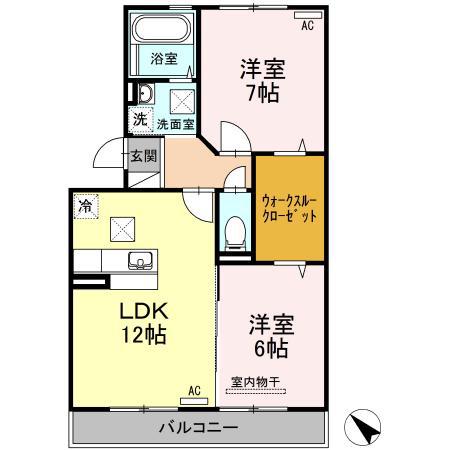 HIMIKO(2LDK/2階)の間取り写真