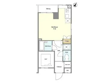 BPRレジデンス水天宮前(ワンルーム/2階)の間取り写真