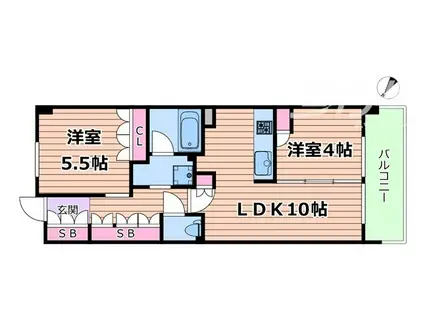 アーバンパーク淡路(2LDK/4階)の間取り写真