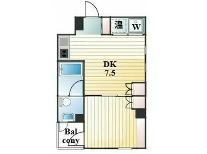 Mスクエア(1DK/2階)の間取り写真