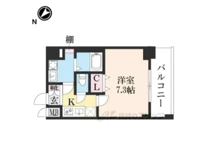 プレサンス京都北野白梅町305(1K/3階)の間取り写真
