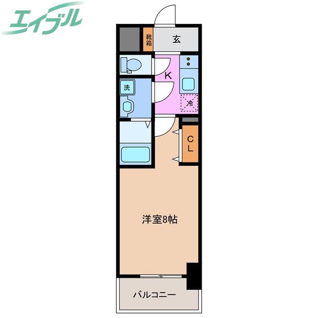 S-RESIDENCE四日市市堀木AMANTE(1K/5階)の間取り写真