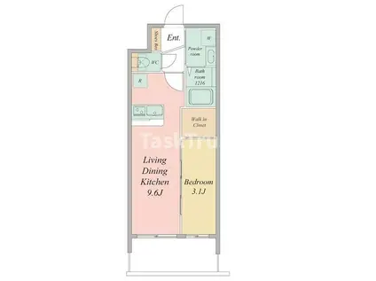 セレ二テ東梅田アリエ(1LDK/2階)の間取り写真