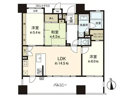 イニシア大濠公園(3LDK/10階)の間取り写真