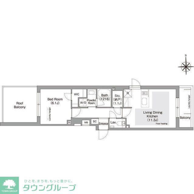 コンフォリア・リヴ文京護国寺(1SLDK/4階)の間取り写真