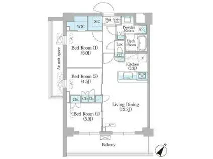 NIIYA平和台(3LDK/2階)の間取り写真