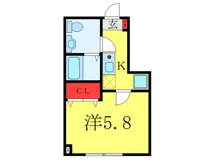 パークノート東日暮里(1K/1階)の間取り写真