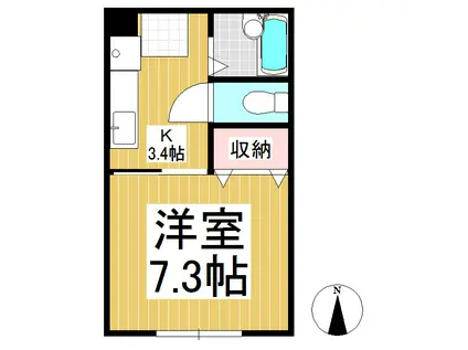 コーポおもだか(1K/2階)の間取り写真