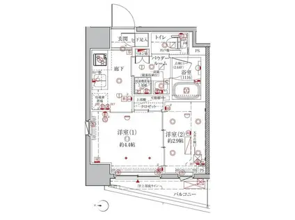 クレイシア森下ステーションサイト(2K/4階)の間取り写真