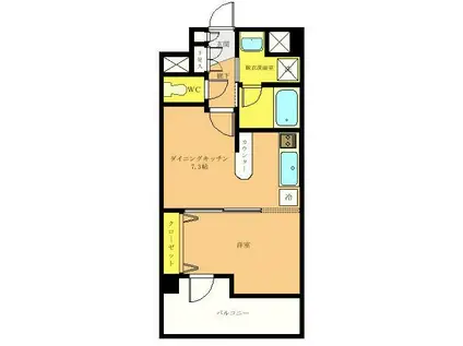 アロックス王子(1DK/4階)の間取り写真