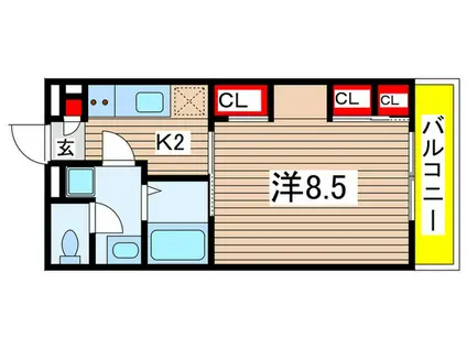 リブリ・オールパラン(1K/3階)の間取り写真