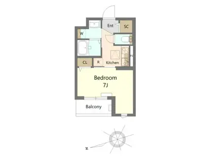 エアポートゲート南蒲田(1K/4階)の間取り写真