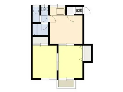 柿岡ハイツA棟(2DK/2階)の間取り写真