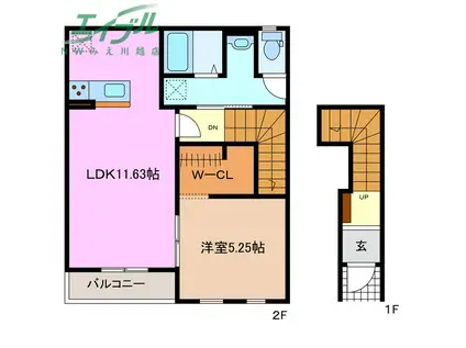 リーブルファイン南福崎(1LDK/2階)の間取り写真