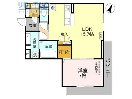 フルール(1LDK/2階)の間取り写真