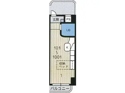 ラ・パルフェ・ド・コリエ(ワンルーム/9階)の間取り写真