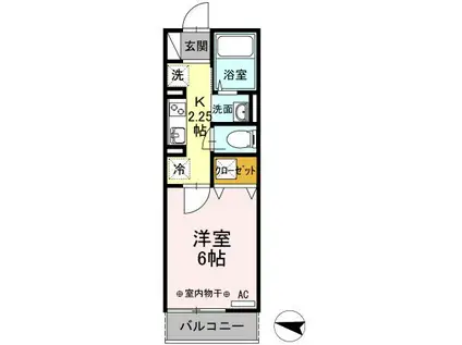 ロイヤルアーク(1K/1階)の間取り写真