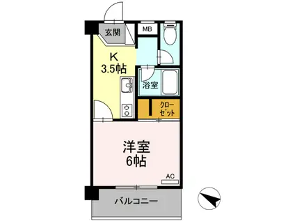 ROSE HOUSE(1K/2階)の間取り写真