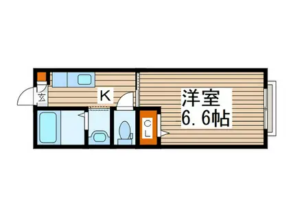 メゾンリヴェール(1K/2階)の間取り写真