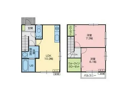 ヴェリエ(2LDK/1階)の間取り写真