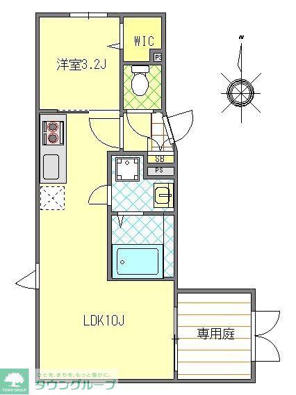 MONOLITH錦糸町(1LDK/1階)の間取り写真
