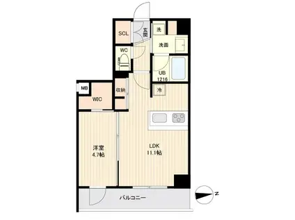 ORSUS大鳥居(1LDK/5階)の間取り写真