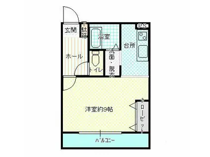 フローラ開成(1DK/2階)の間取り写真