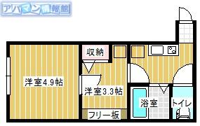 シオンヒルズ(2K/2階)の間取り写真