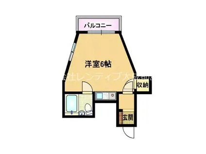 ロードピア(ワンルーム/3階)の間取り写真