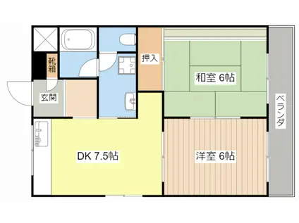 グランパレス(2DK/1階)の間取り写真