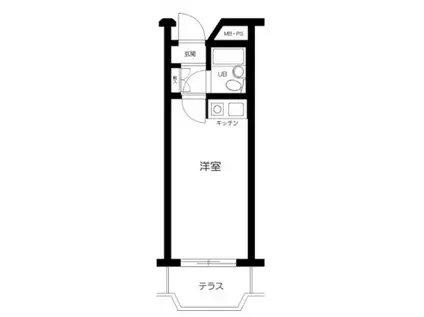 ラ・レジダンス・ド・ラフィネ(ワンルーム/1階)の間取り写真