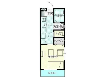 スパンティーク(1K/1階)の間取り写真